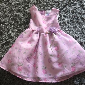 Charming Pink Floral Kids Dress